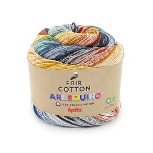 Fair Cotton Arlequino 255 blå-röd-okra