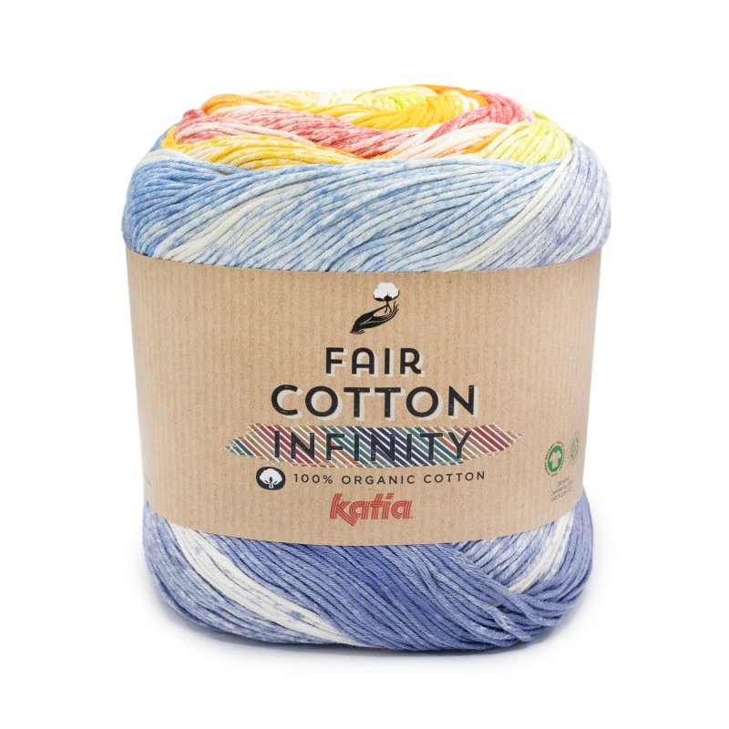 Fair Cotton Infinity 102 blå-pistage-gul-orange