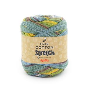 Fair Cotton Strech 100 blå-grön-gul