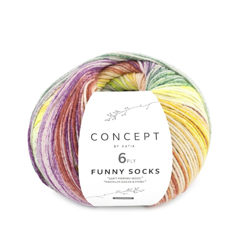 Utgår * Funny socks 151 lila-gul-orange