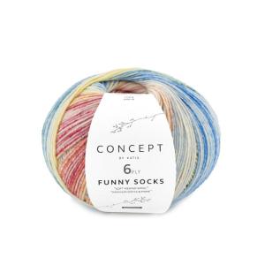 Utgår * Funny socks 155 ljus orange-blå-gul