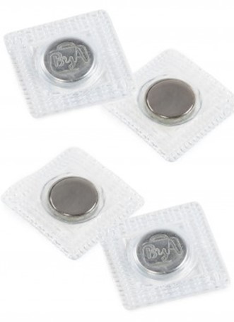 Magnetic snap set, invisible, sew-in 14 mm silver 2-pack