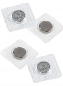 Magnetic snap set, invisible, sew-in 14 mm silver 2-pack
