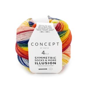 Symmetric socks & more Illusion 70 orange-gul-grön-blå-röd