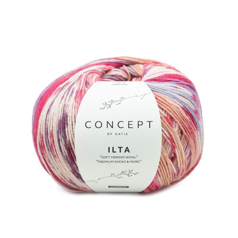 Ilta socks 205 rosa-lax-lila