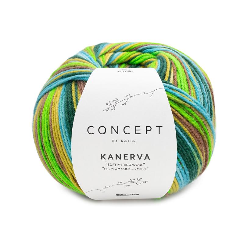 Kanerva socks 103 grön-brun-okra