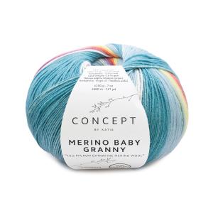 Merino Baby Granny  503 pastellig grön-blå-gul