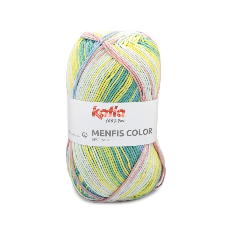 Menfis Color 122 korall-grön-gul-blå