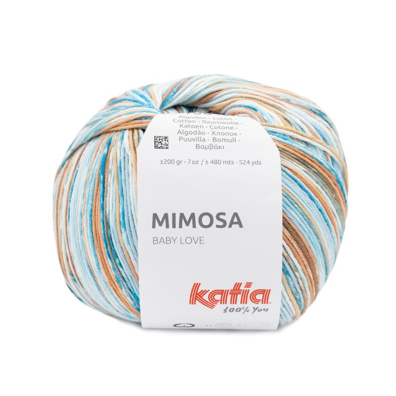 Mimosa 311 blå-laxrosa-kopparbrun