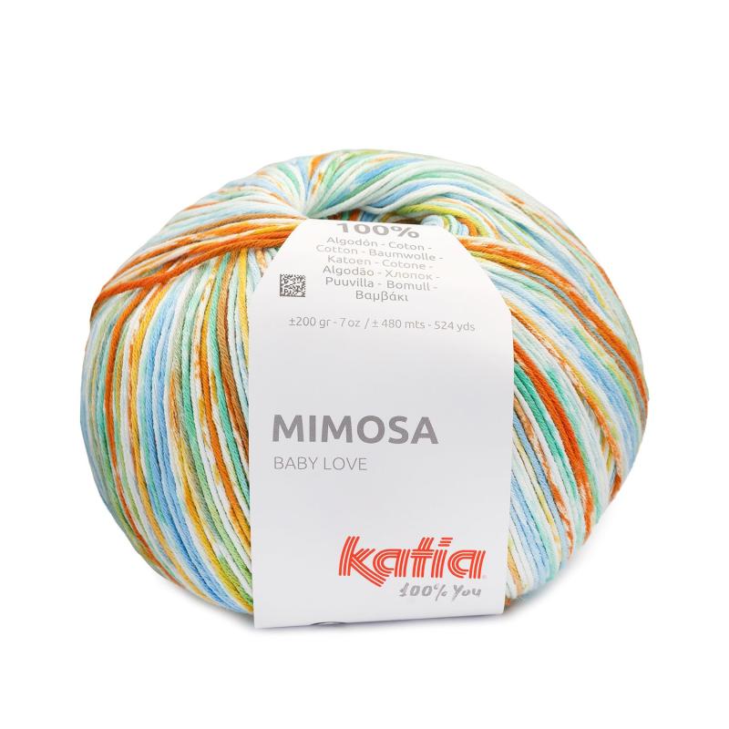 Mimosa 313 gul-orange-blå