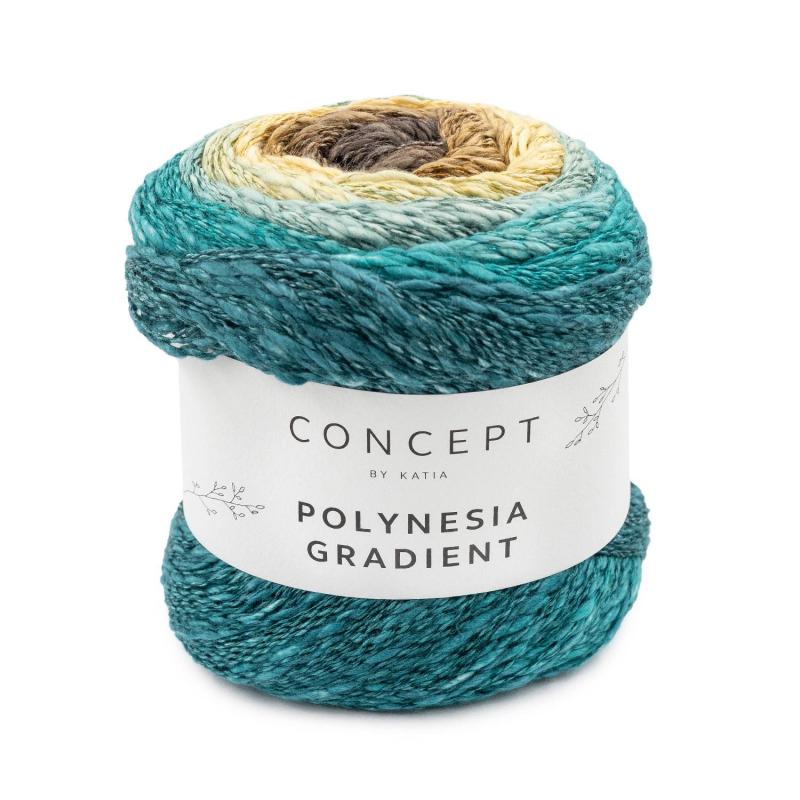 Polynesia Gradient 304 blågrön-pastellig gul-brun
