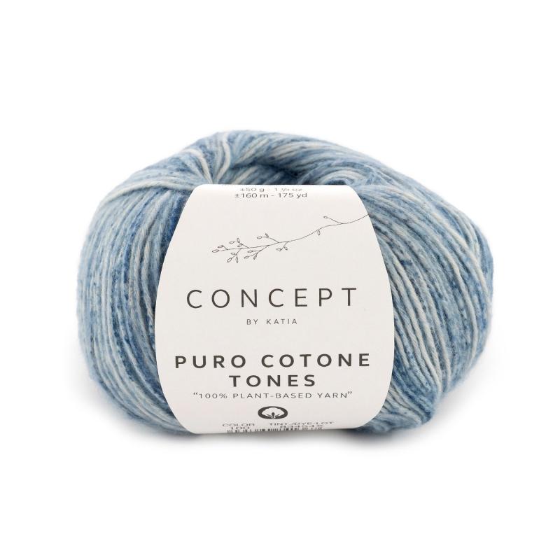 Puro Cotone Tones 100 blåmelerad