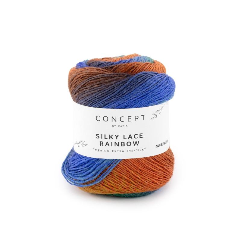 Silky Lace Rainbow 300 blå-rost-okra