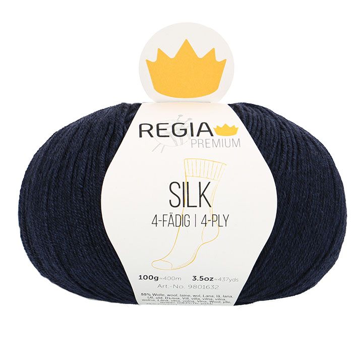 Regia Premium Silk 4ply melerad marinblå