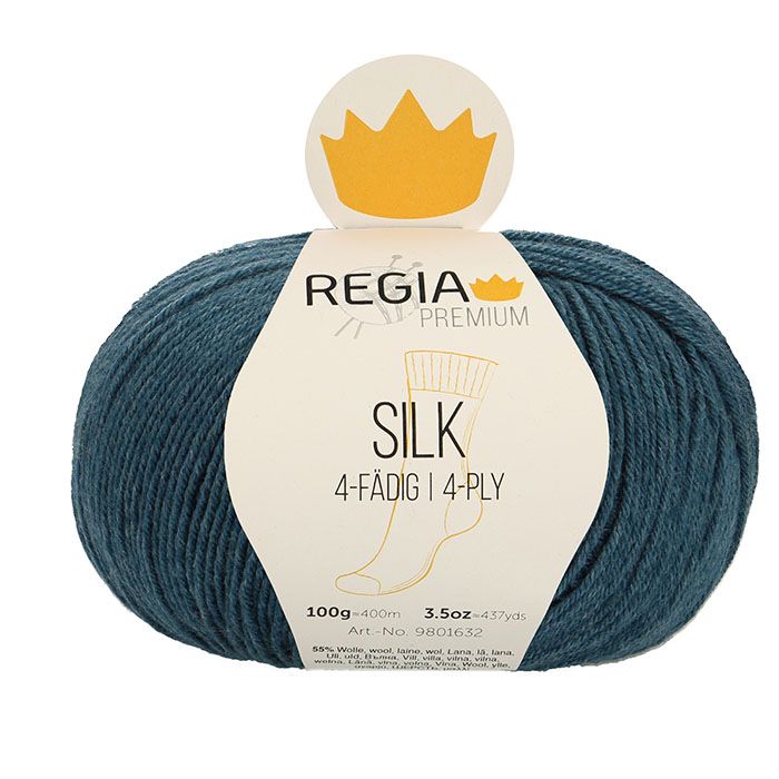 Regia Premium Silk 4ply blågrön