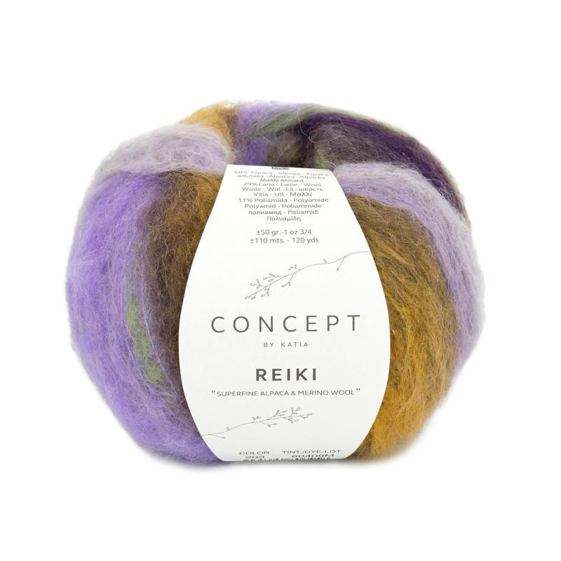 Reiki 203 lila-grön-okra