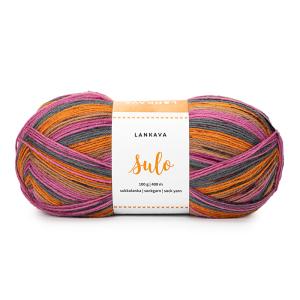 Sulo sockgarn print 1018 aftonrodnad