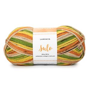 Sulo sockgarn print 1020 papaya