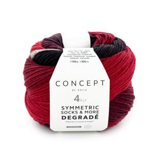 Symmetric socks & more Degrade 53 röd-plommon-svart