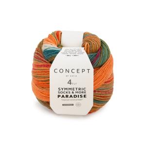 Symmetric socks & more Paradise 44 brun-grön-orange