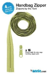 By Annie Zippers by the yard Apple green