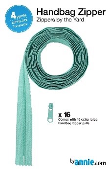 By Annie Zippers by the yard Turquoise