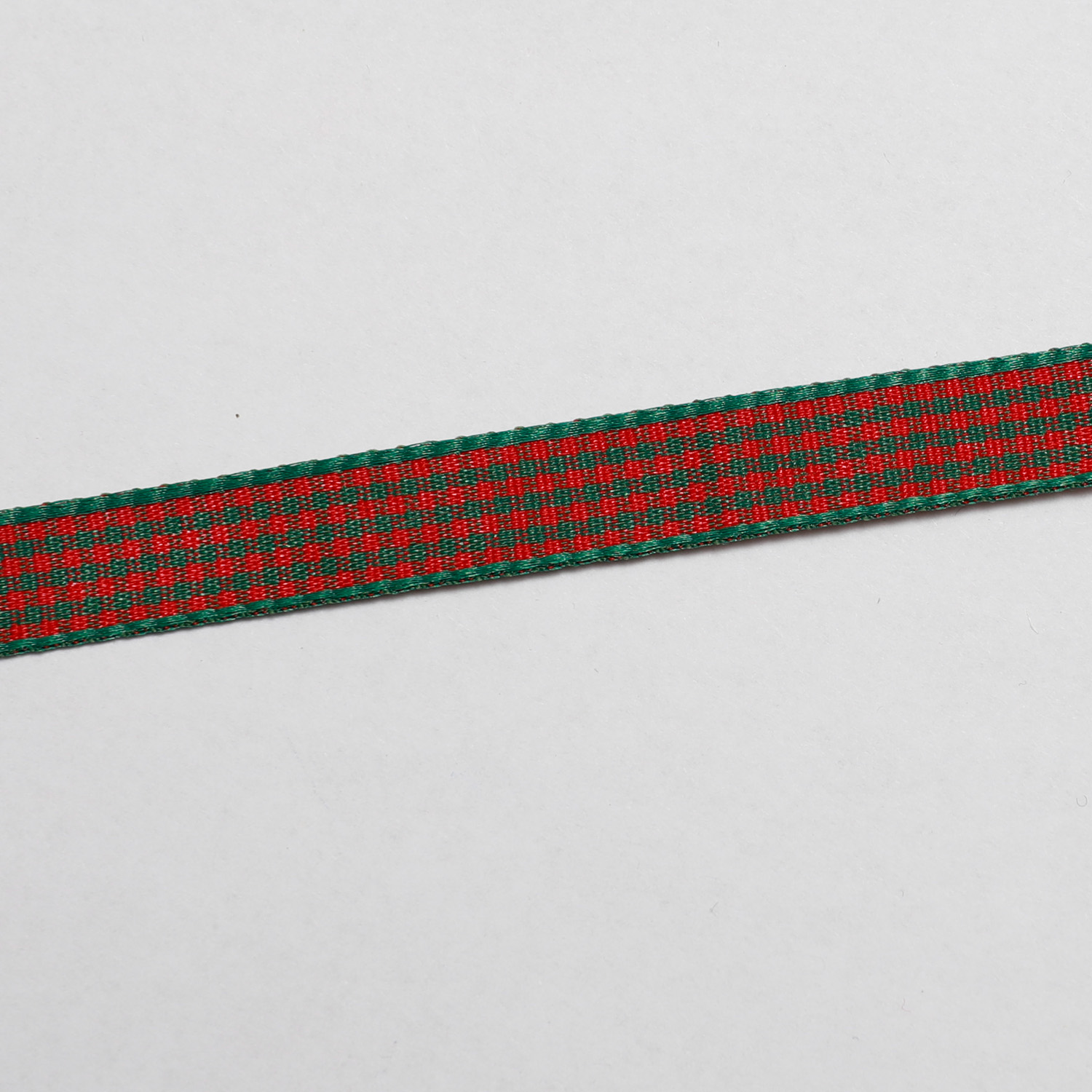 Dekorationsband rutig röd grön 10mm