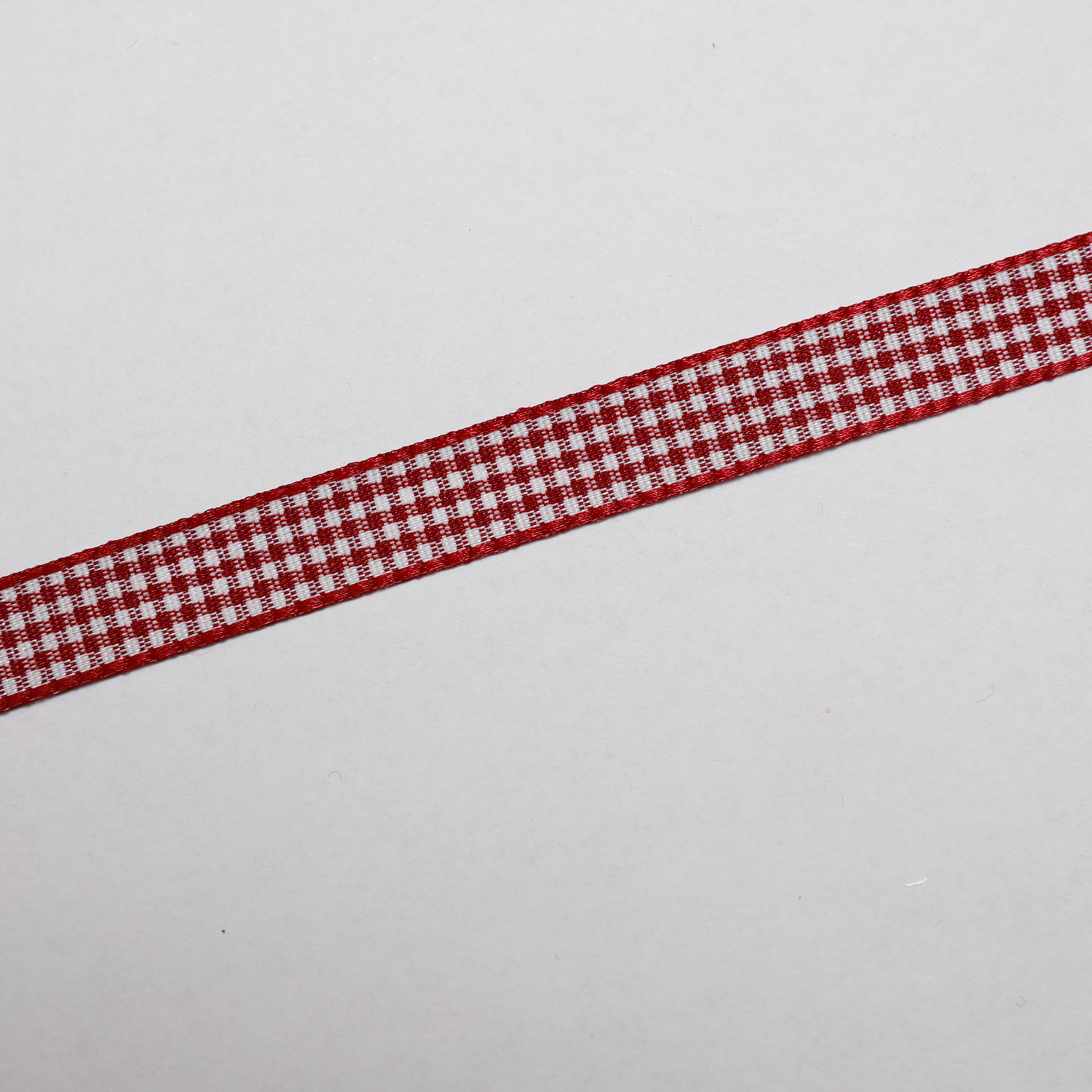 Dekorationsband rutig röd vit 10mm
