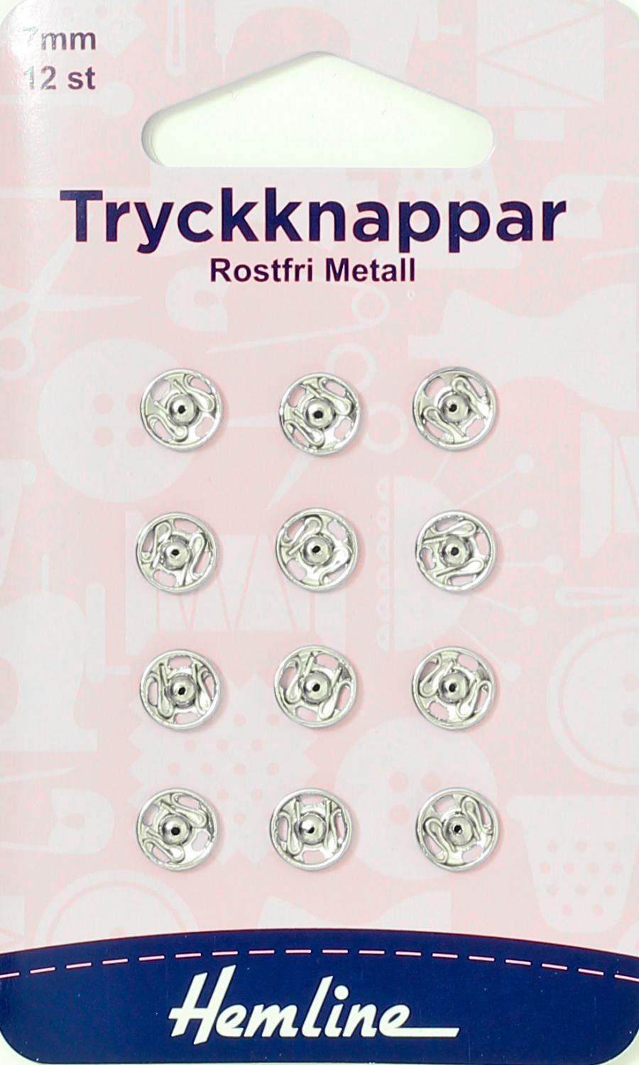 TRYCKKNAPPAR 7 MM FÖRNICK -12 ST. 