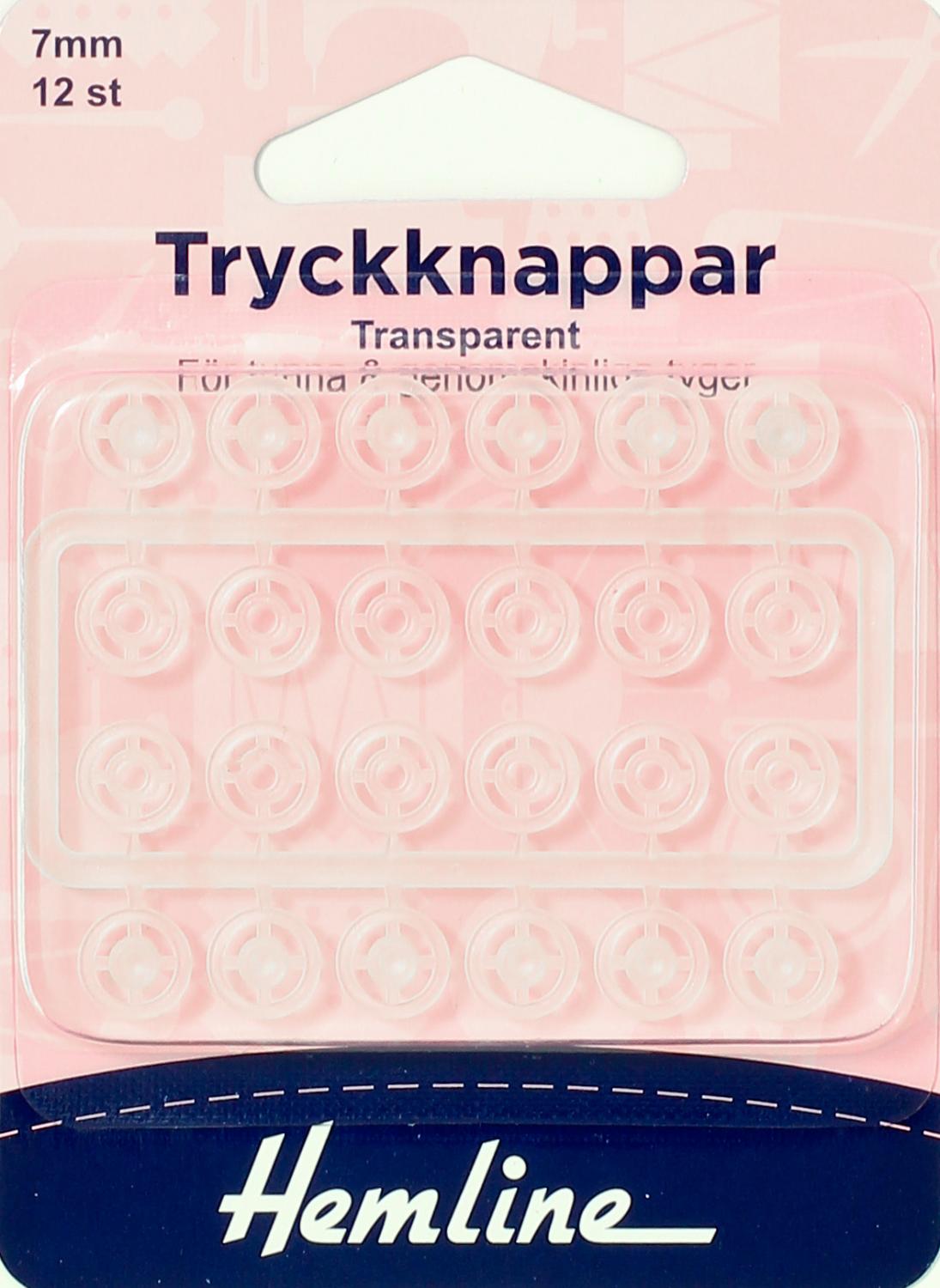 TRYCKKNAPPAR 7 MM TRANSPARENTA -12 st. 