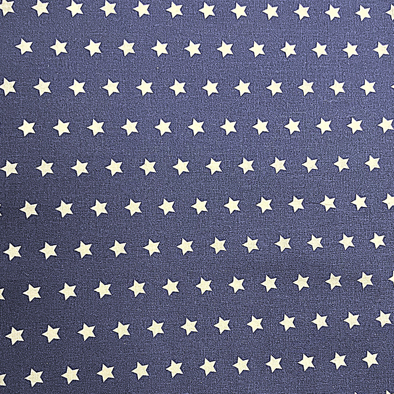 Bomullstyg blått med vita stjärnor