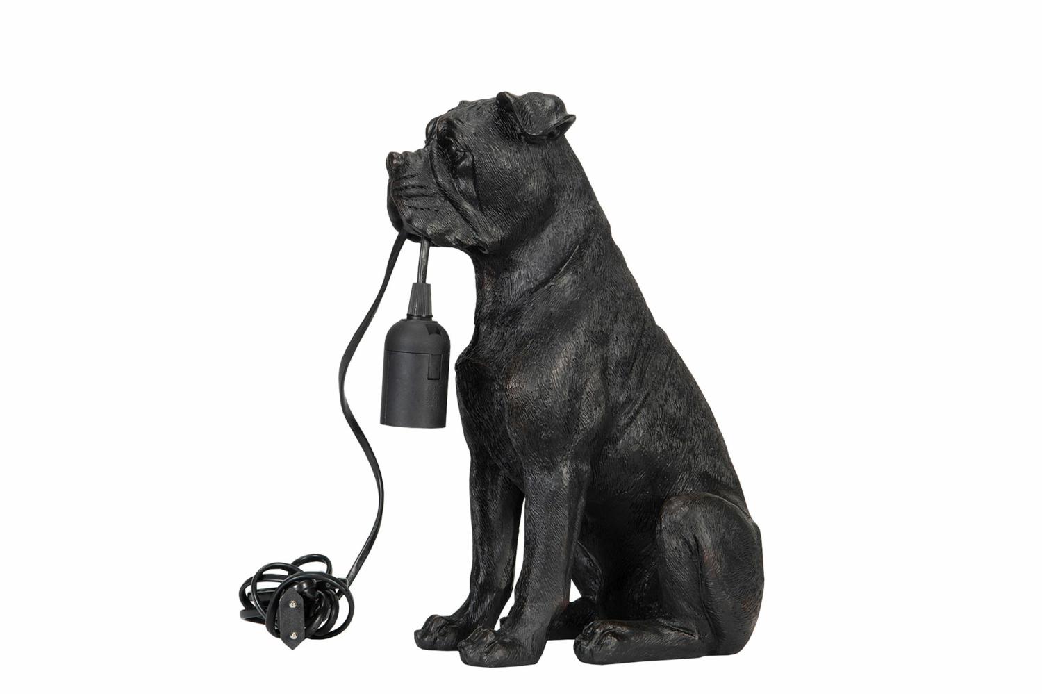 Bordslampa Hund  svart/brun Poly