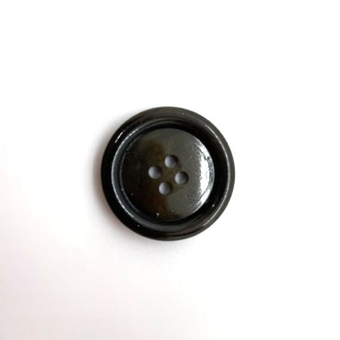 Svart knapp med kant 25 mm