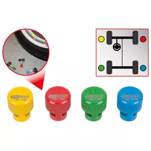 TPMS däckavluftare-sats. 4-delar