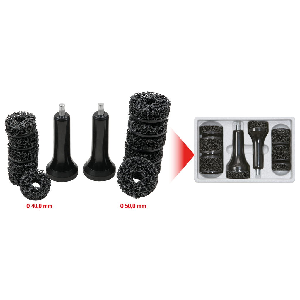 Pinnbult-hjulnavslipsats. Ø 40 / 50 mm. 14-delar