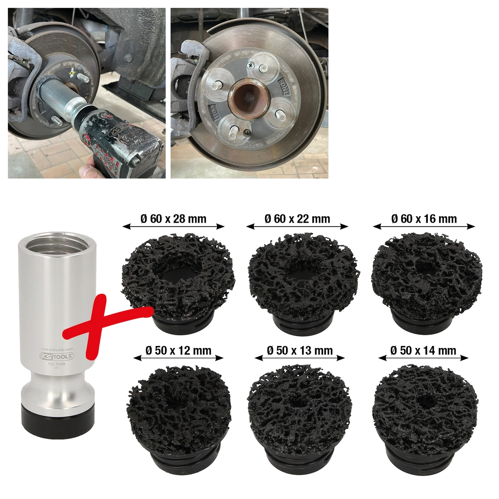 Pinnbult-hjulnavslipsats. Ø 50 / 60 mm. 7-delar