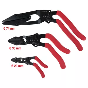 Steglös slangklämstångsats. vinklad. 3 delar