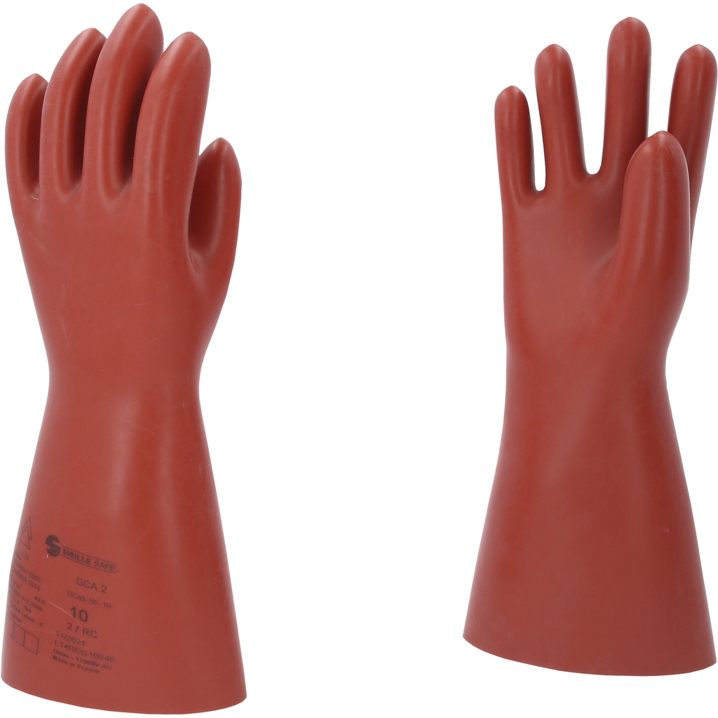 Elektriker-skyddshandske med mekaniskt och termiskt skydd. storlek 10. klass 2. röd