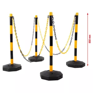 Avspärrningsstolpsats med kedja. 13 delar