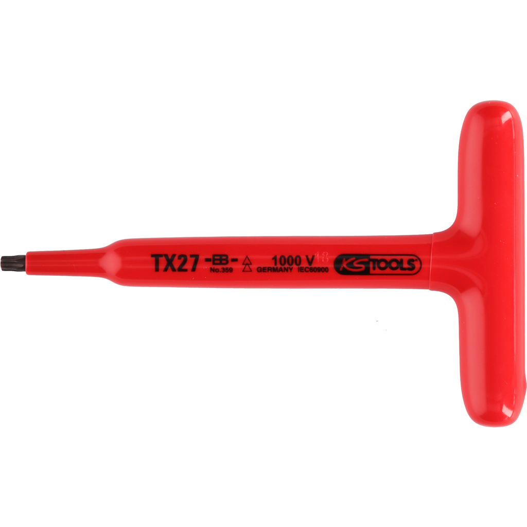 T-handtag Torx-stiftnyckel med skyddsisolering. T50. 200 mm