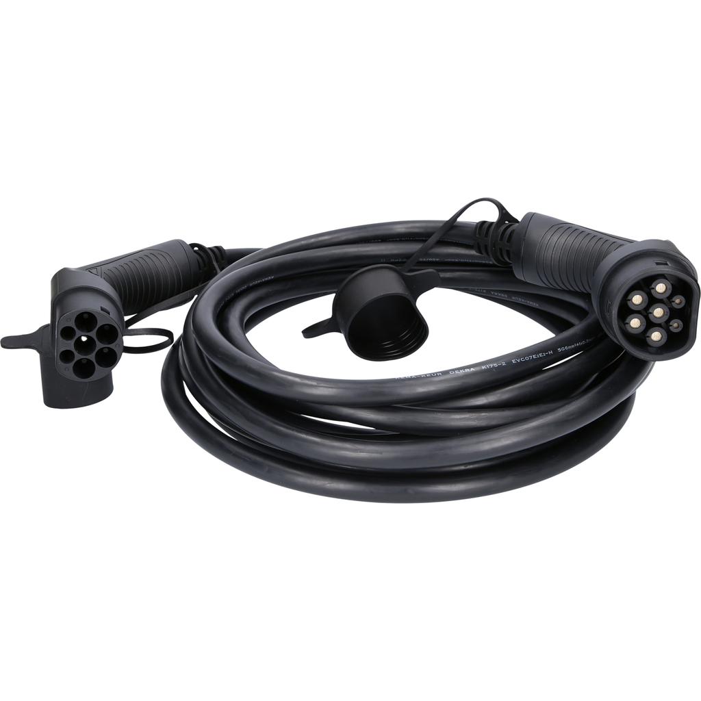 efuturo laddningskabel rak. typ 2 på typ 2-kontakt. trefas. upp till 22 kW. 32 A. 400 V. läge 3. 8 meter