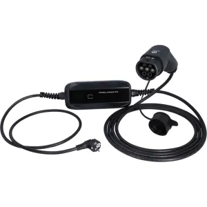 efuturo mobil laddningsstation med typ 2-laddningskabel. enfas. upp till 3.7 kW. upp till 16 A. 230 V. läge 2. LCD-display. schuko-kontakt