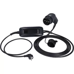 efuturo mobil laddningsstation med typ 2-laddningskabel. enfas. upp till 3.7 kW. upp till 16 A. 230 V. läge 2. LCD-display. schuko-kontakt