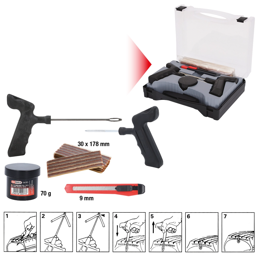 Däckvulkaniseringssats till nyttofordon. 5 delar. 178 mm trådar