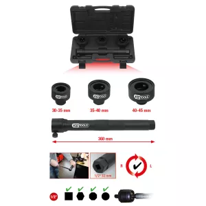 Axialled-specialnyckel-sats. 4-delar