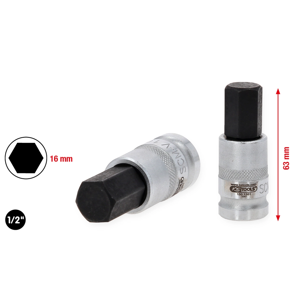 1/2" bitshylsa insex för HV-batteriinfästningar för VAG. 16 mm