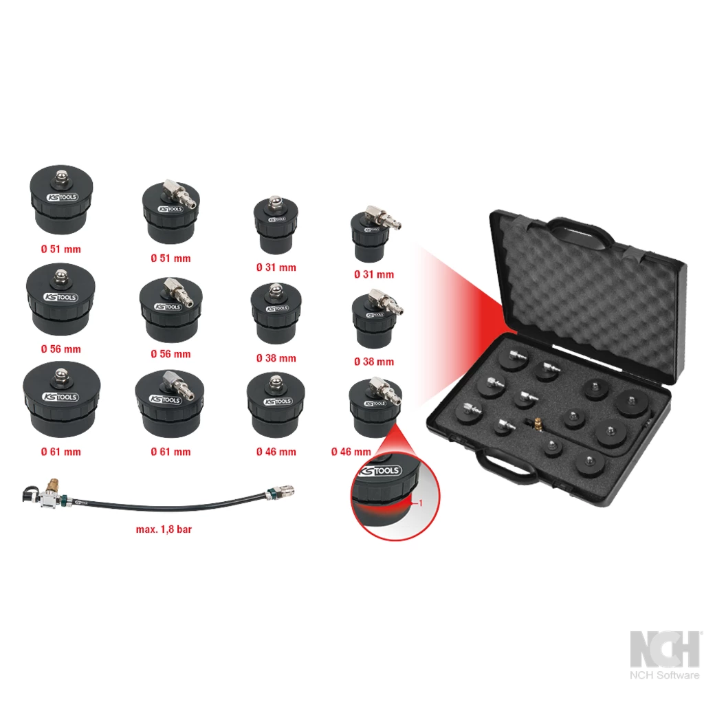 Turboladdare-bajonett-laddningsluft-system-testlåda-sats. 13-delar