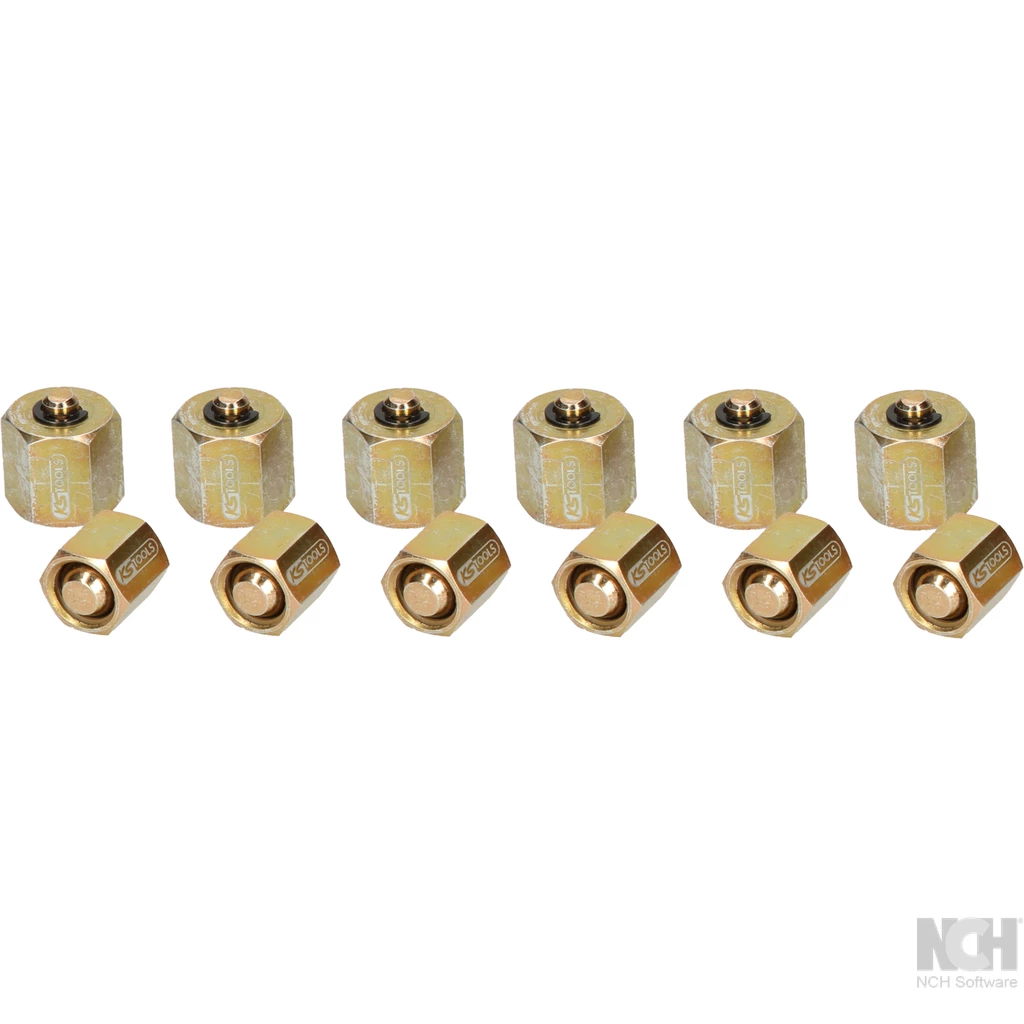 Låsmuttersats för injektorer/dieselmotorer. 12 delar