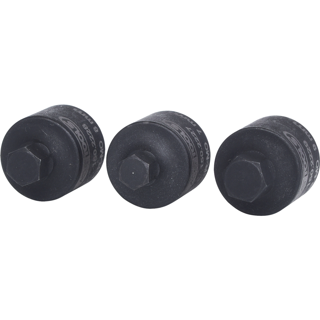 3/8" bromsok-hyls-sats. 3-delar