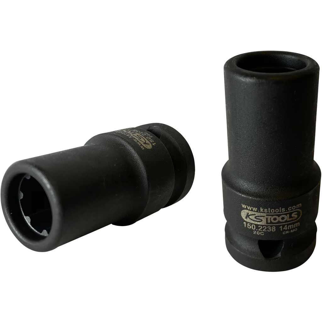 1/2" bromsok-specialhylsnyckel. 7-kant. 14 mm. 50 mm lång